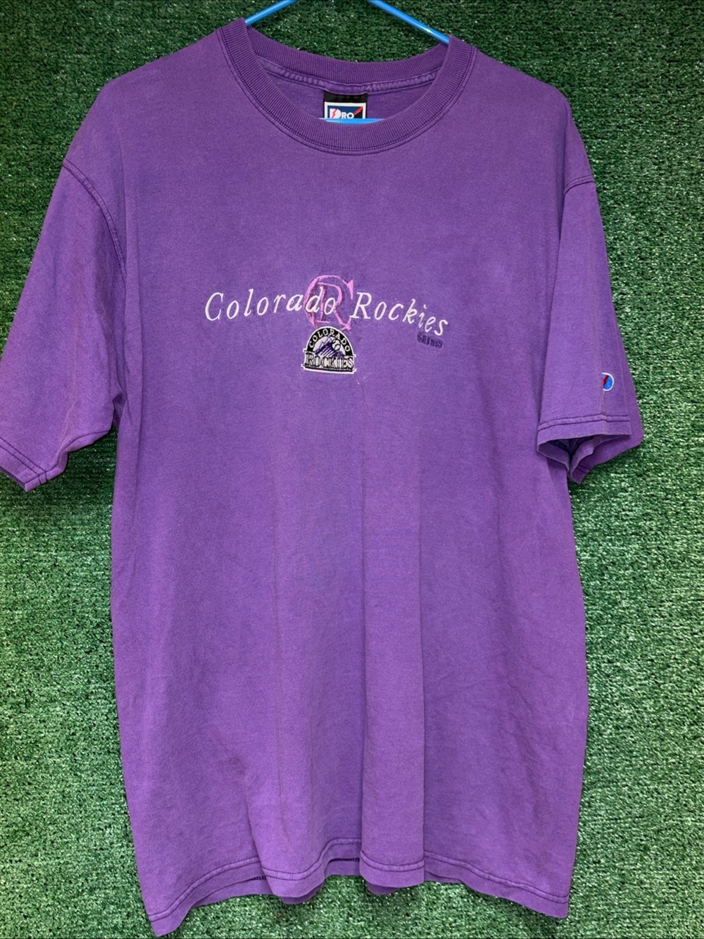 vintage 90s Colorado Rockies Purple Pro Player Shirt L Pro Player tag